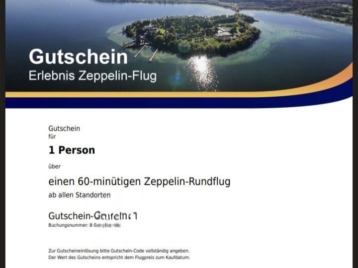 Buoni: Zeppelinlinflug Gutschein – Usato da Sarmenstorf venduto da harreto