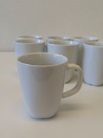 7 Tassen (Kaffeetassen / Teetassen) in weiss – Porzellan