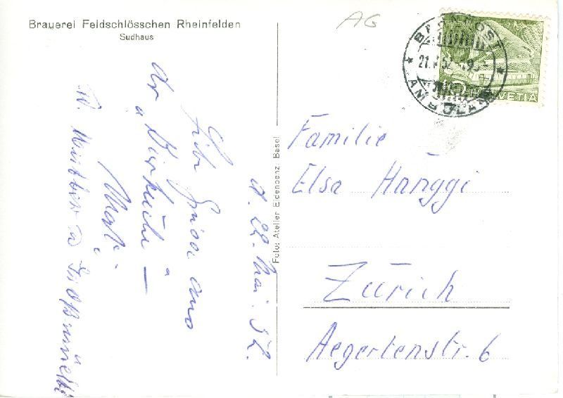 Cartoline postali: Rheinfelden - Brauerei Feldschlösschen – Usato da Emmenbrücke venduto da teestube 1
