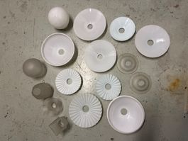 Diverse Antike Lampenglas / Glosche Opalglas Klarglas matt