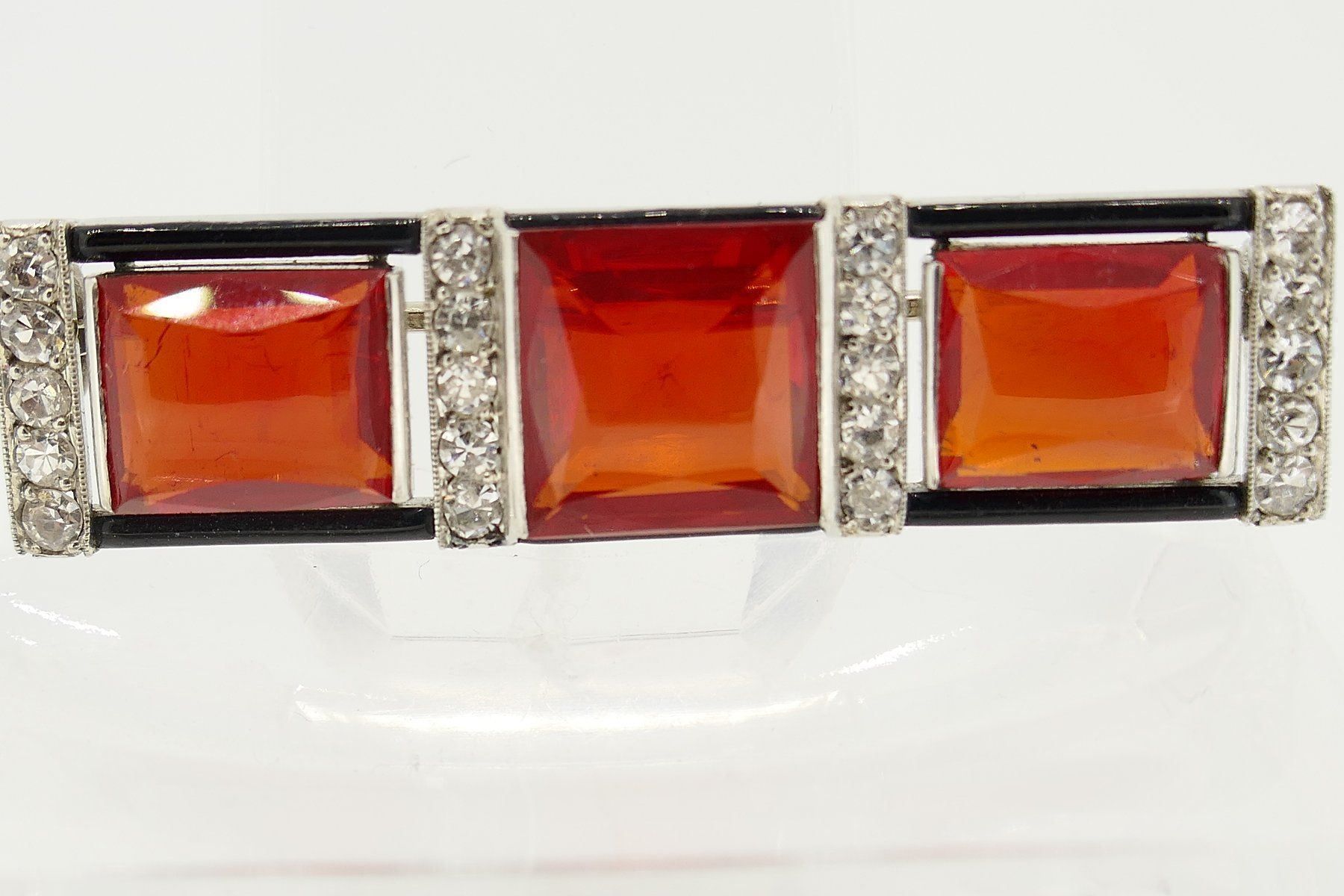 Broschen & Nadeln: FEUEROPAL-DIAMANT-EMAIL-BROSCHE Gold 750 – Gebraucht aus Schaffhausen von swisswatches-andmore 2
