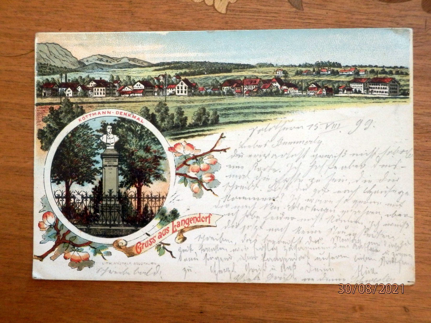 Cartoline postali: Gruss aus Langendorf, 15. VIII. 1899 – Usato da Ueberstorf venduto da dinbau 4