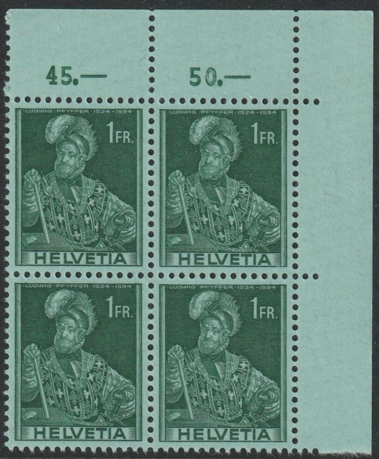 Alle Briefmarken: 248 ** Postfrischer Viererblock – Gebraucht aus Fislisbach von Zigzag12
