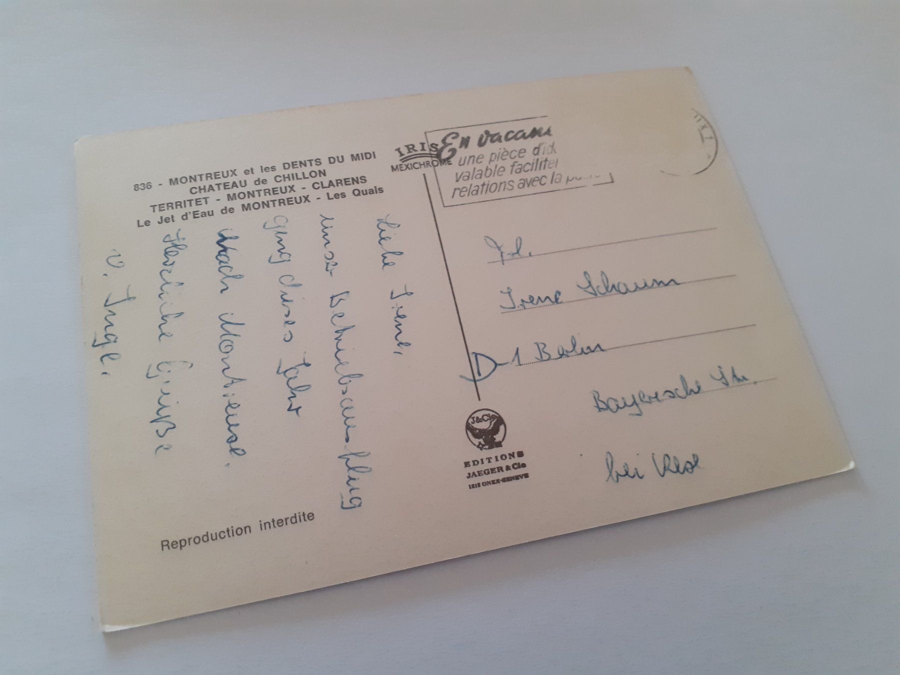 Ansichtskarten: SOUVENIR de MONTREUX – Gebraucht aus Winterthur von Ornyx7 1