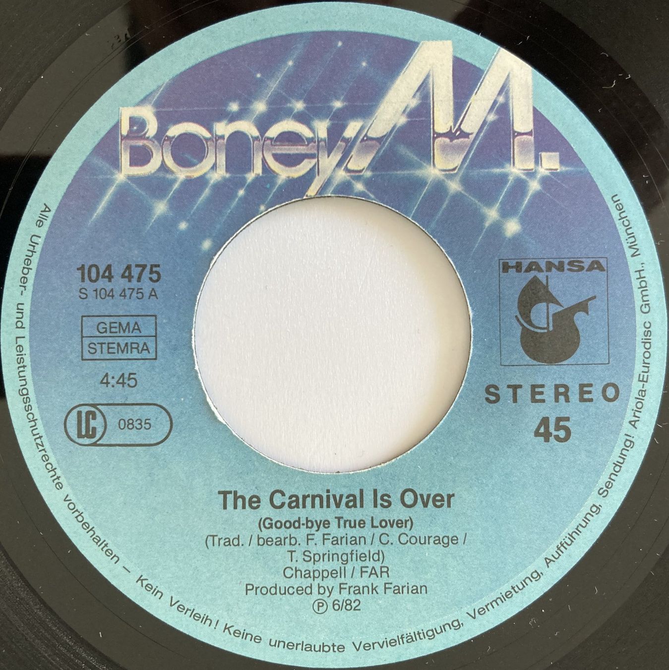 Dischi in vinile: BONEY M. - THE CARNIVAL IS OVER – Usato da Bottens venduto da hotter-than-hell 2