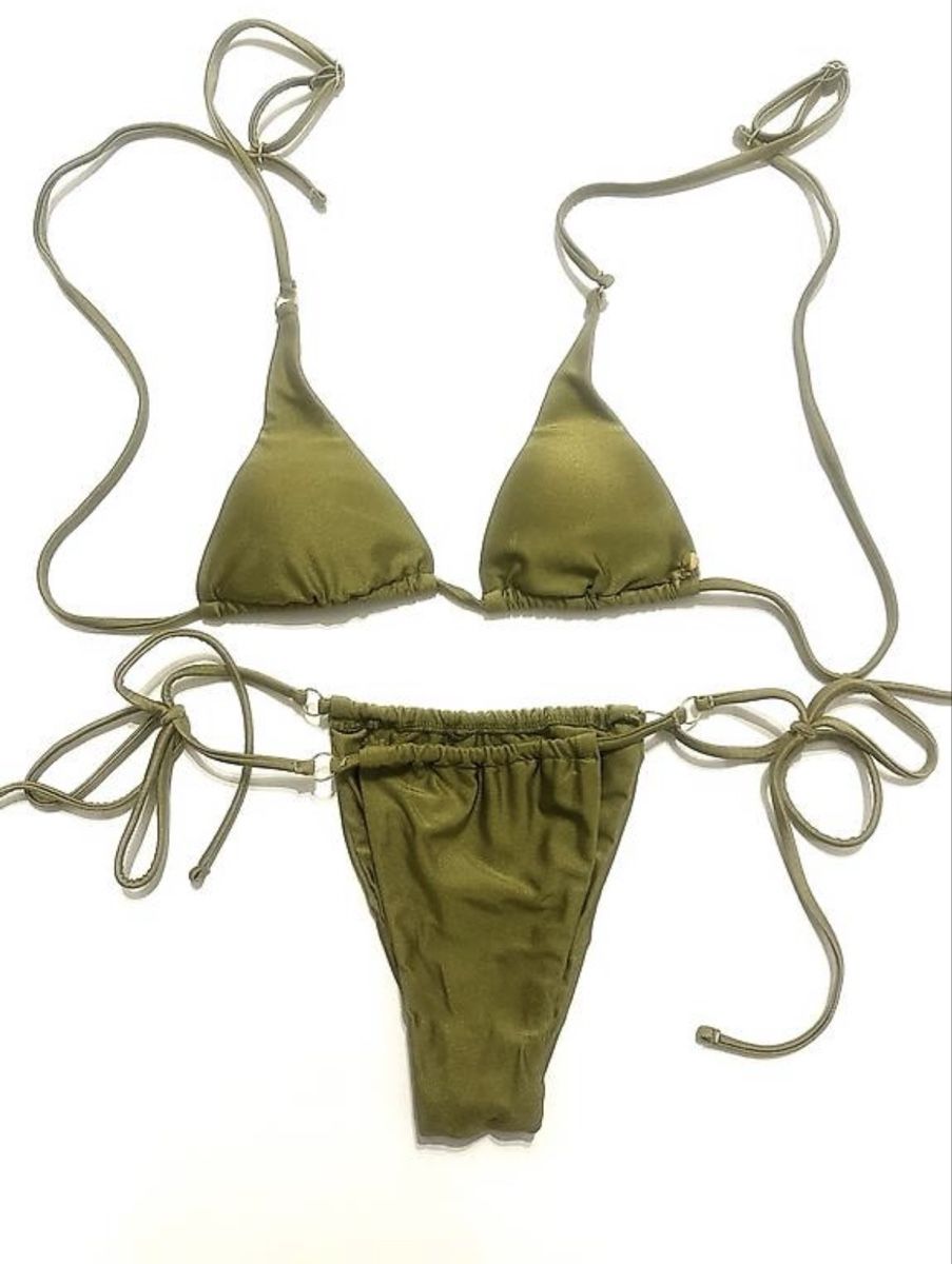 Badekleider & Bikinis: Bikini Set Chiwitt - Shiny Matcha XS – Neu (gemäss Beschreibung) aus Interlaken von NadineFi