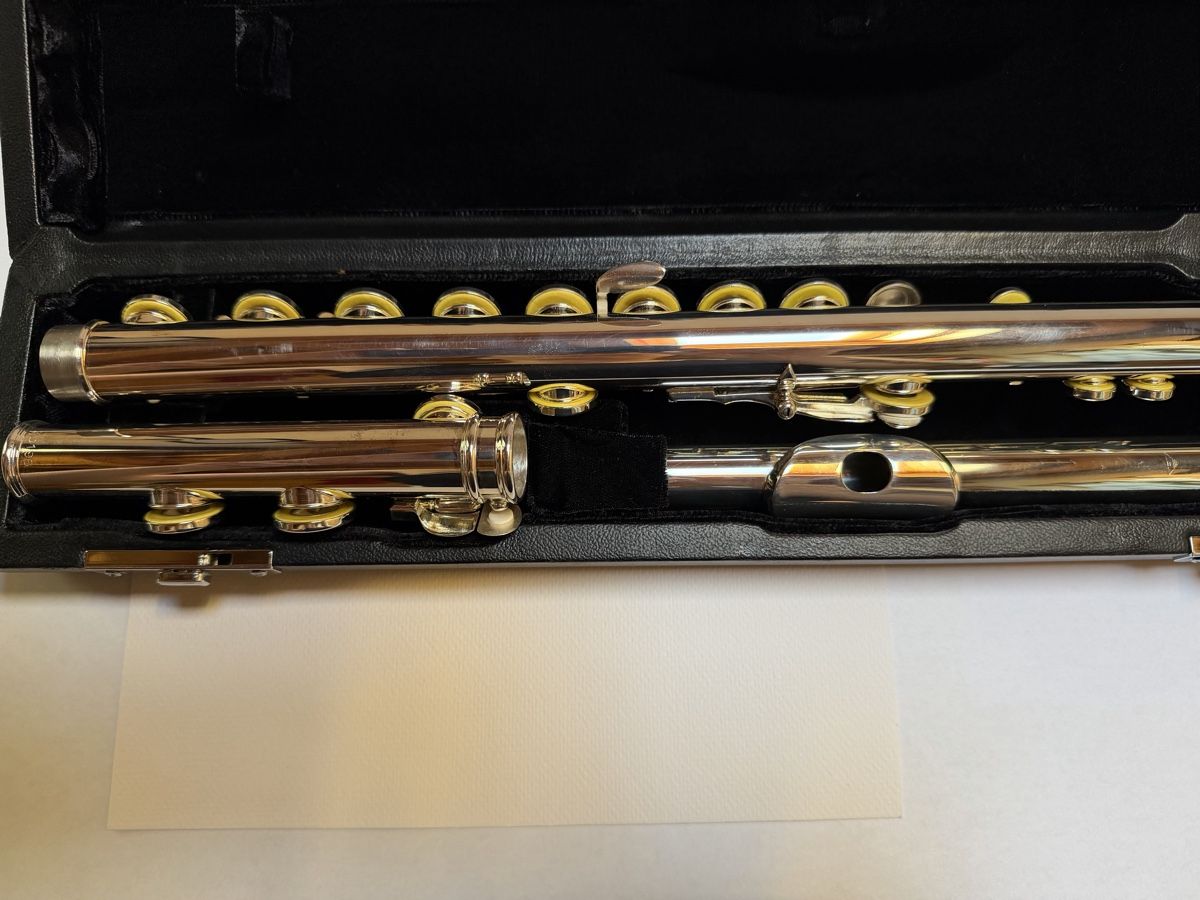 Sankyo Musikinstrumente: Flûte traversière Sankyo Prima Etude tête argent – Gebraucht aus Founex von Hyrienne 3
