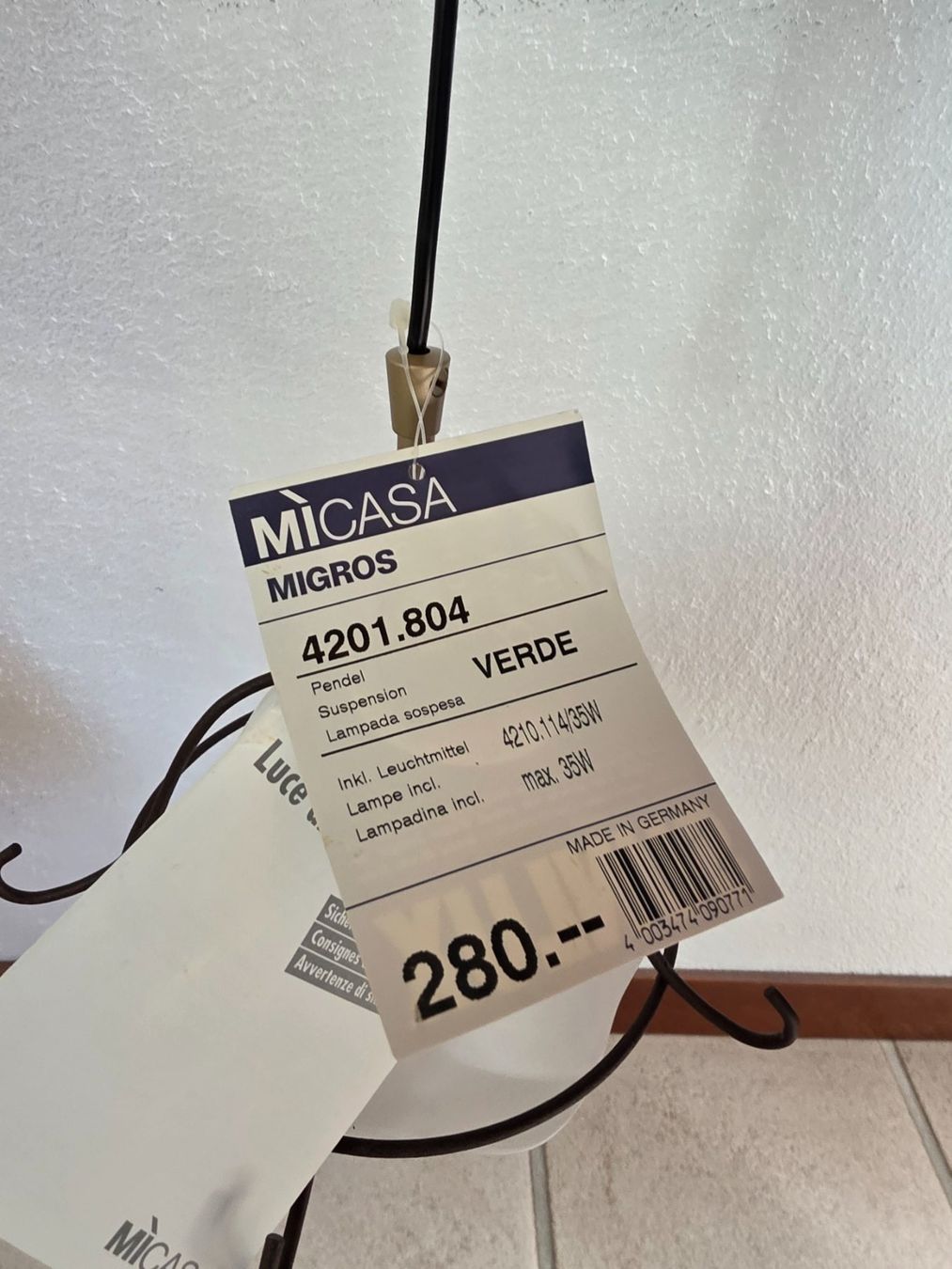 Micasa Lampen: Neue Pendellampe Neuwert Fr 280.-- – Neu (gemäss Beschreibung) aus Biel/Bienne von niki30 2
