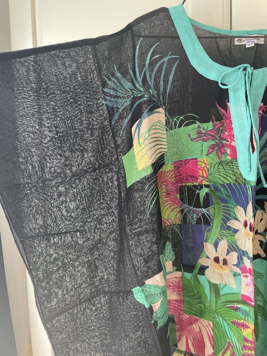 Tuniche: Kaftan Sommer Tunika Oversize Schwarz/Bunt one size – Nuovo (secondo la descrizione) da Zürich venduto da MyFashion 2