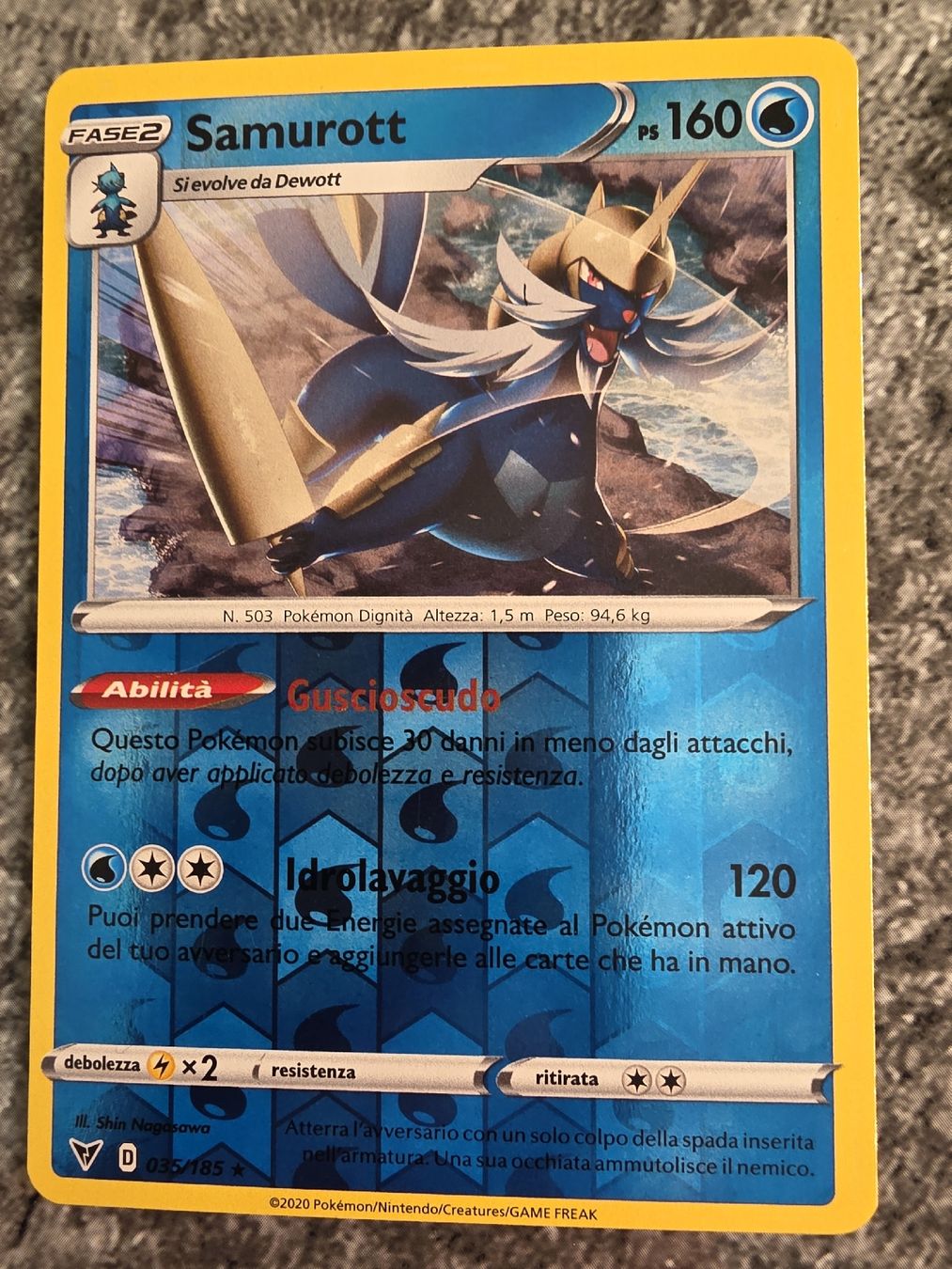 Pokémon Sammelbilder & Trading cards: Pokémon Karte Samurott PS 160  – Gebraucht aus Alberswil von mario889