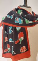 Seidenfoulard Motiv Küchengeräte schwarz