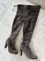 Stuart Weitzman Overknee Stiefel Wildleder grau Grösse 36