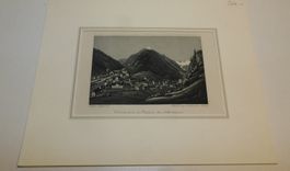 Stich sehr alter Stich Göschenen Le Tunnel du St Gotthard