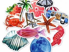 Summer Beach Sticker Set – Ocean / Sea Aesthetic