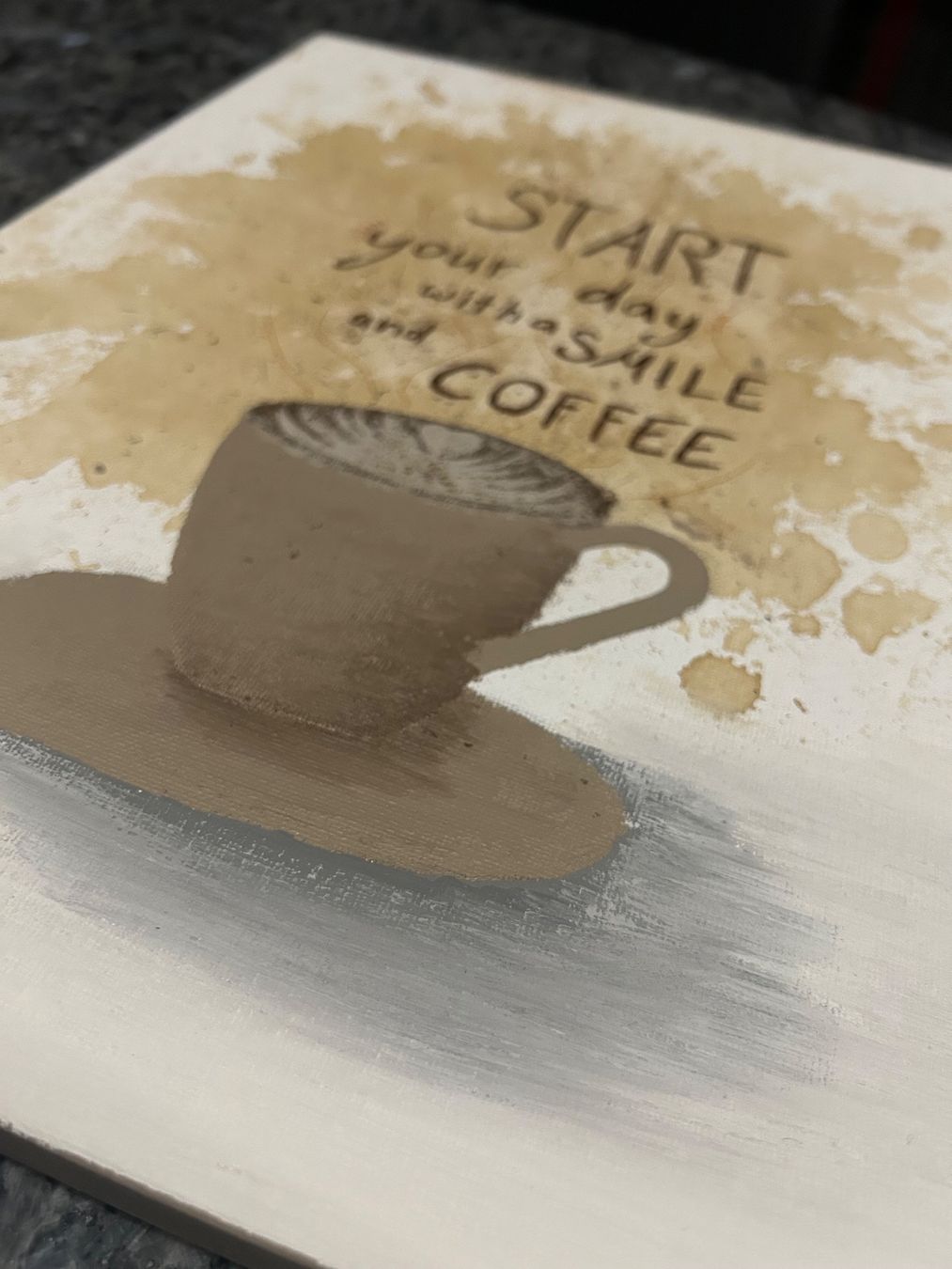 Gemälde: Kaffee Bild - "Start your day with a Smile&Coffee" – Neu (gemäss Beschreibung) aus Ziefen von Celine.Luana_H 3
