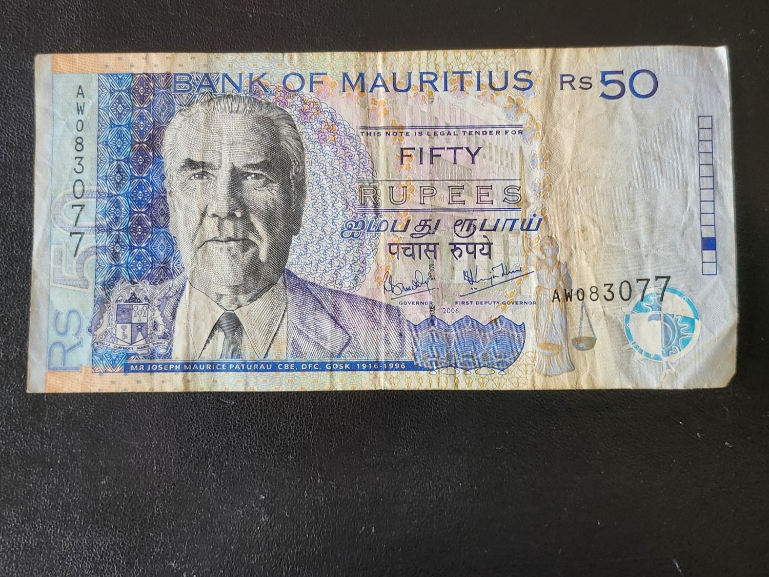 Banconote: Banknote Mauritius RS 50 Rupien – Usato da Staad SG venduto da 4bu4