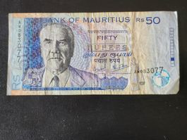 Banknote Mauritius RS 50 Rupien