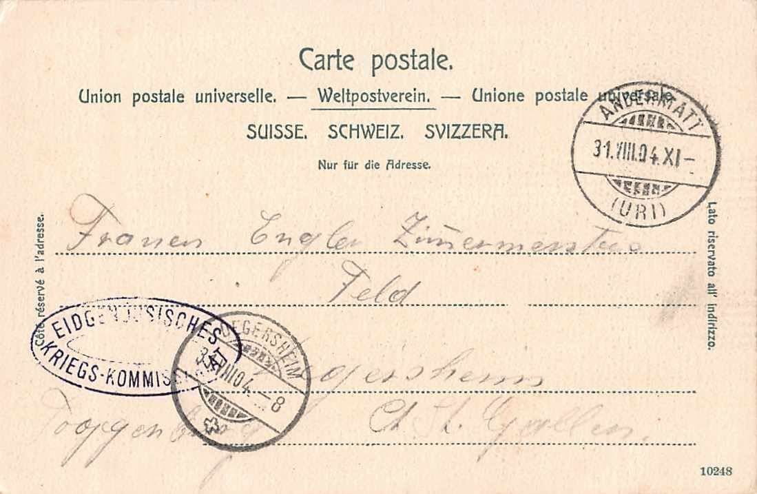 Cartoline postali: 2 uralte Postkarten GOTTHARD MILITÄR – Usato da Winterthur venduto da SchatzchischtliWinti 1