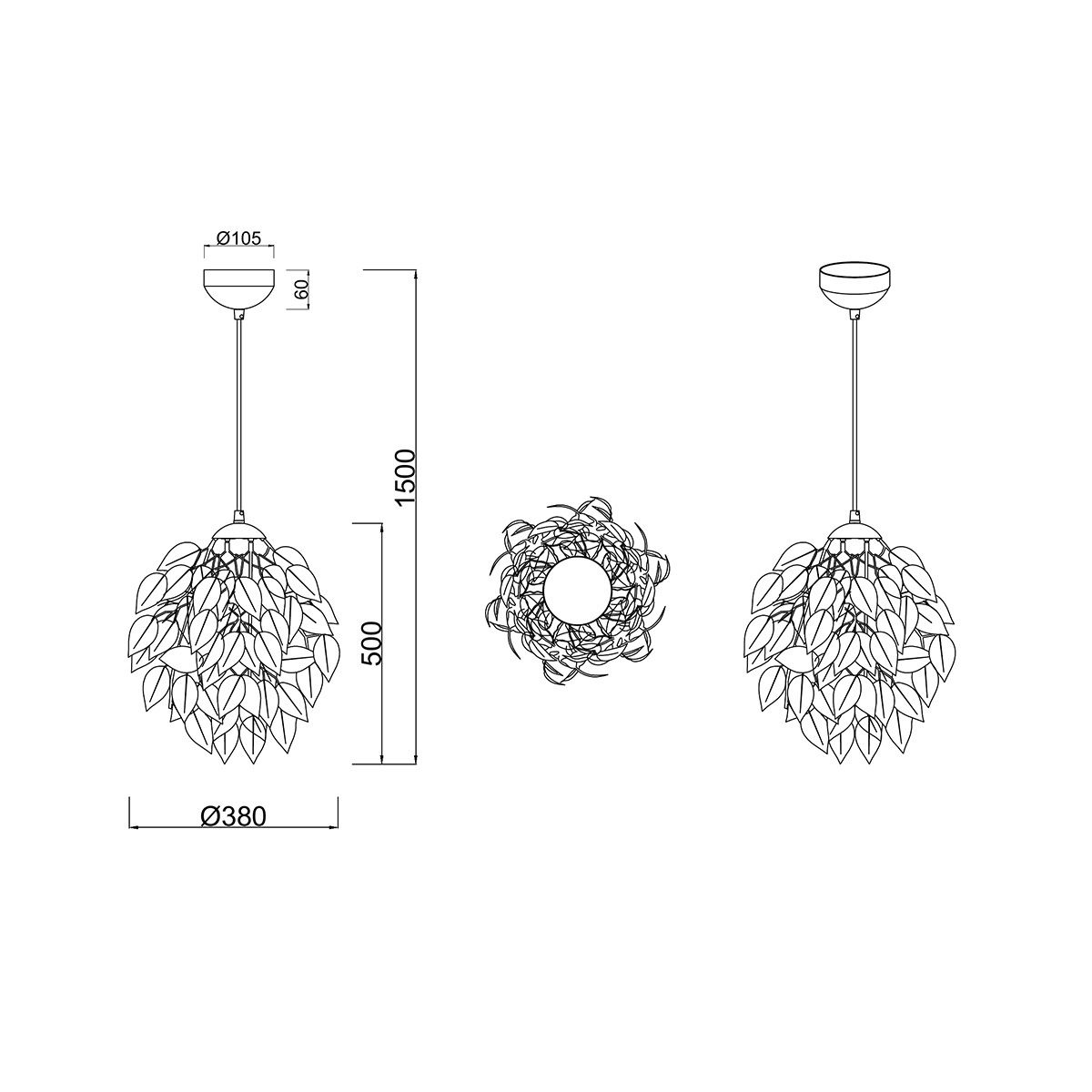 Lampadari & plafoniere: Pendelleuchte, Blätter-Look, 38 cm Ø – Nuovo (secondo la descrizione) da Kreuzlingen venduto da Smart-Light 9