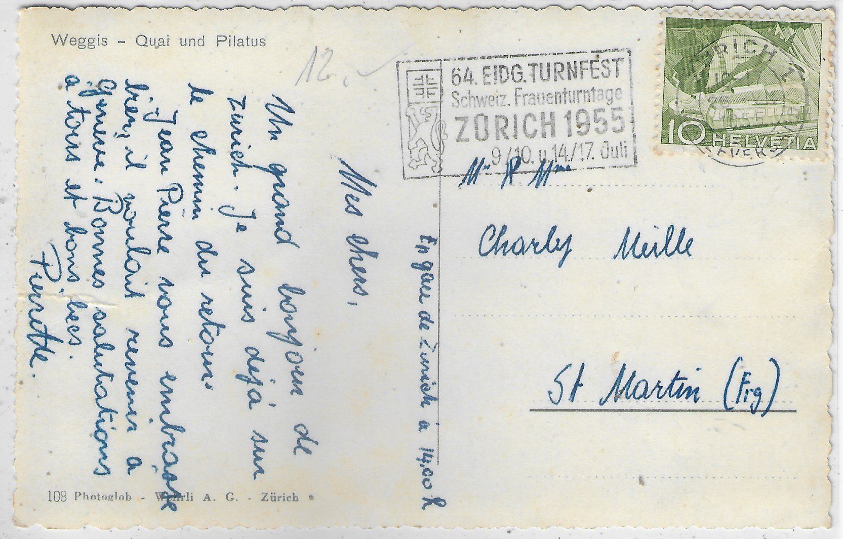 Cartoline postali: Weggis - Generalansicht - coloriert – Usato da Ettingen venduto da Kartenplanet 1