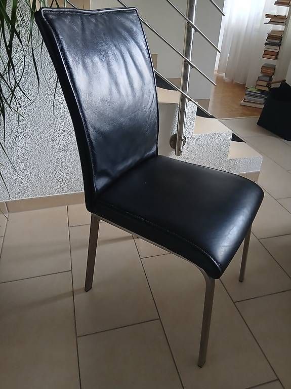 Sedie: 4 Hochwertige  schwarze  Leder Stühle  – Usato da Reinach BL venduto da Nicola70 2
