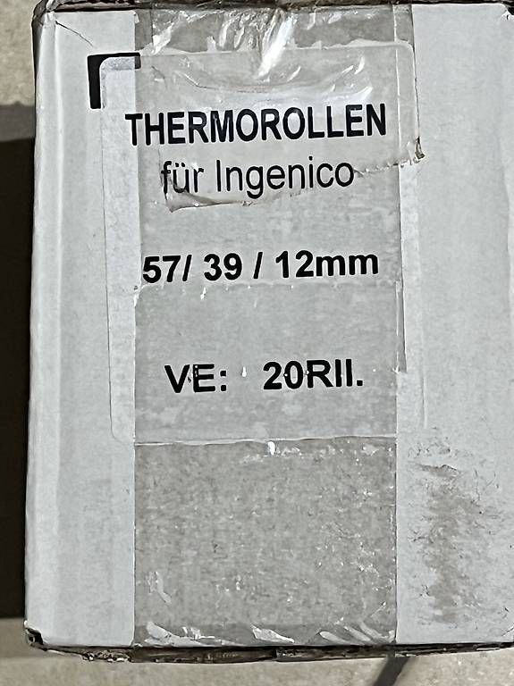 Kassen: Thermorollen B57/D37/K12mm – Gebraucht aus Elgg von Jd 1