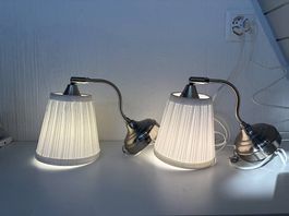 2 IKEA ÅRSTID Wandleuchten, Nickel/Weiß