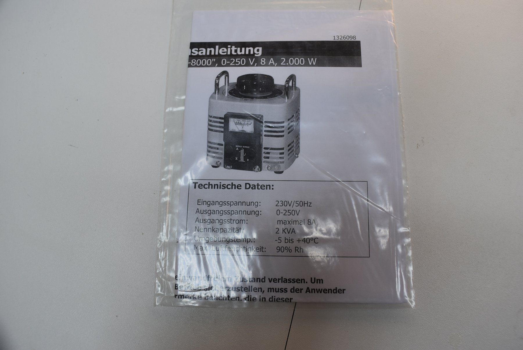 Elektronikbauteile: Regelbarer Transformator/Drehtransformator 2000VA / 0 -250V – Gebraucht aus Niederlenz von martytronic 3