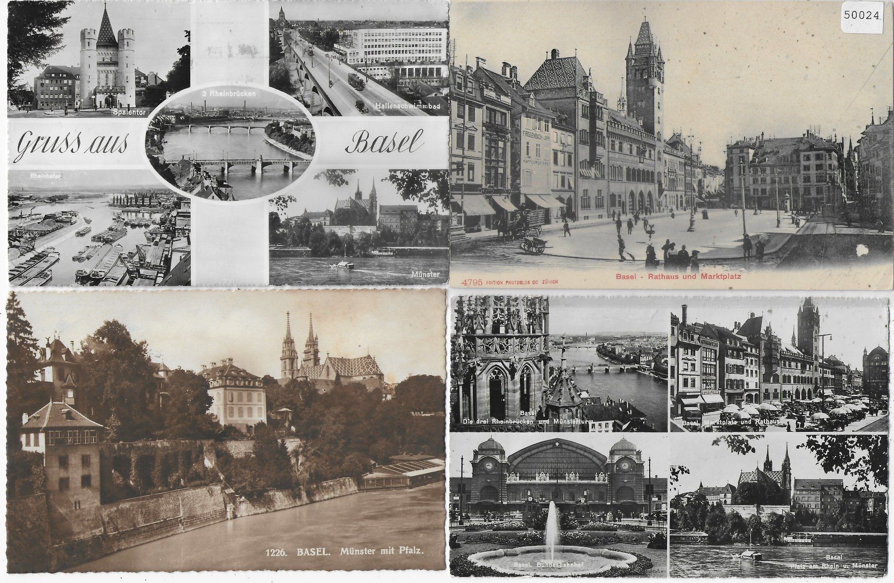 Cartoline postali: 4 AK - Basel – Usato da Ettingen venduto da Kartenplanet