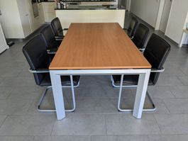 Esstisch / Sitzungstisch mit 6 Stühlen