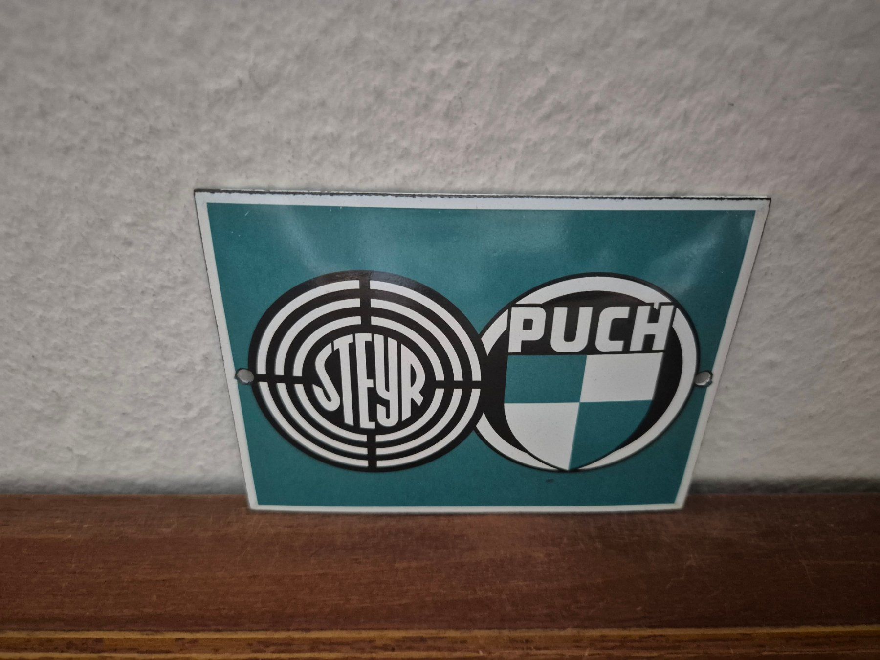 Puch Insegne: Emailschild Puch Steyr Halfinger Werkstatt Emaille Schild – Nuovo (secondo la descrizione) da Schaffhausen venduto da pfanis09 2