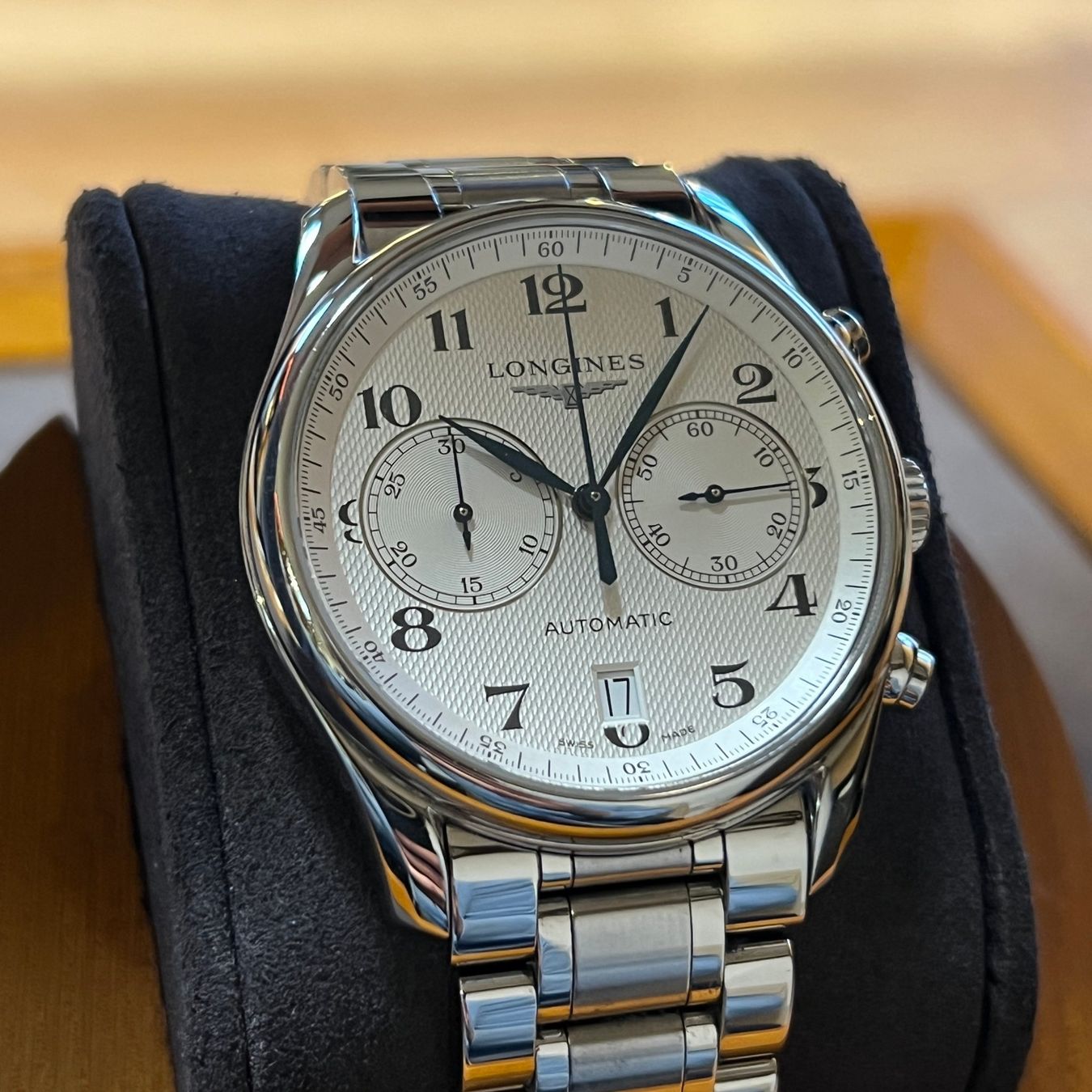 Longines Uhren: Longines Master Collection Chronograph Automatic Silver Dial – Gebraucht aus Carouge GE von Watchaser 1