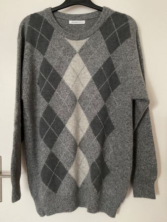JOHNSTONS Scotland 100% Kaschmir Pullover Gr 48 grau NWRT