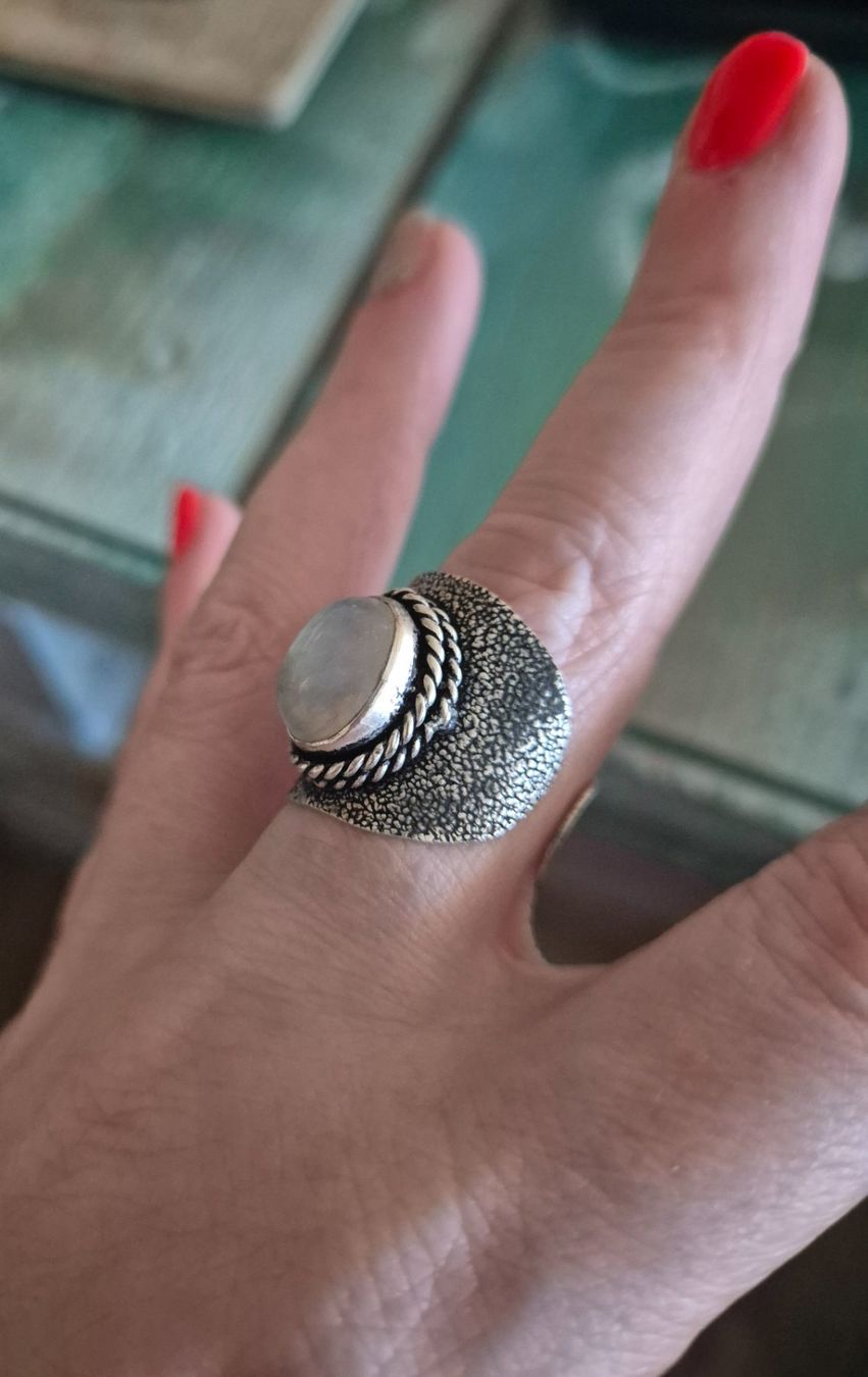 Ringe: Bague en argent 925 ouverte avec pierre de lune – Neu (gemäss Beschreibung) aus uvrier von lau_r7w6 1