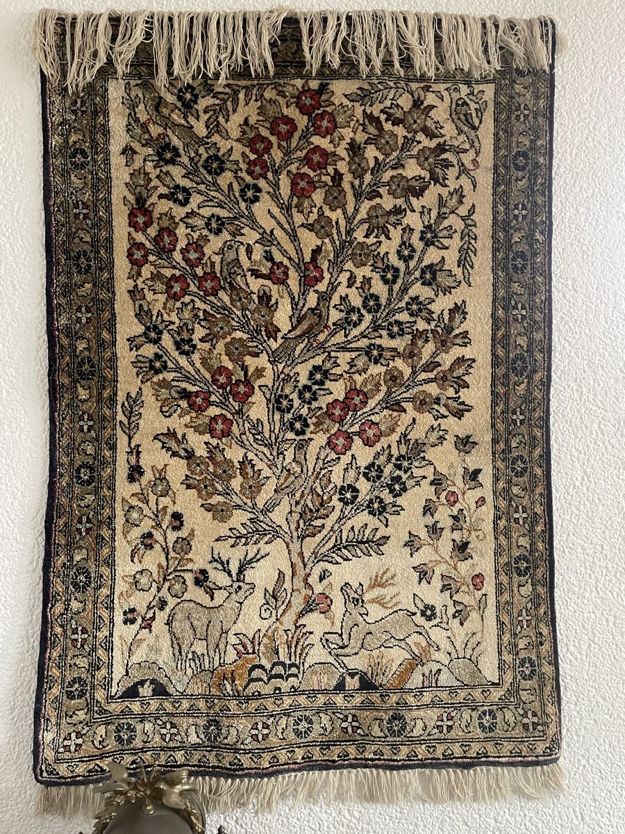 Tappeti: Persischer Wandteppich Baum des Lebens, ca. 80x60 cm – Usato da St. Gallen venduto da ste_pf27
