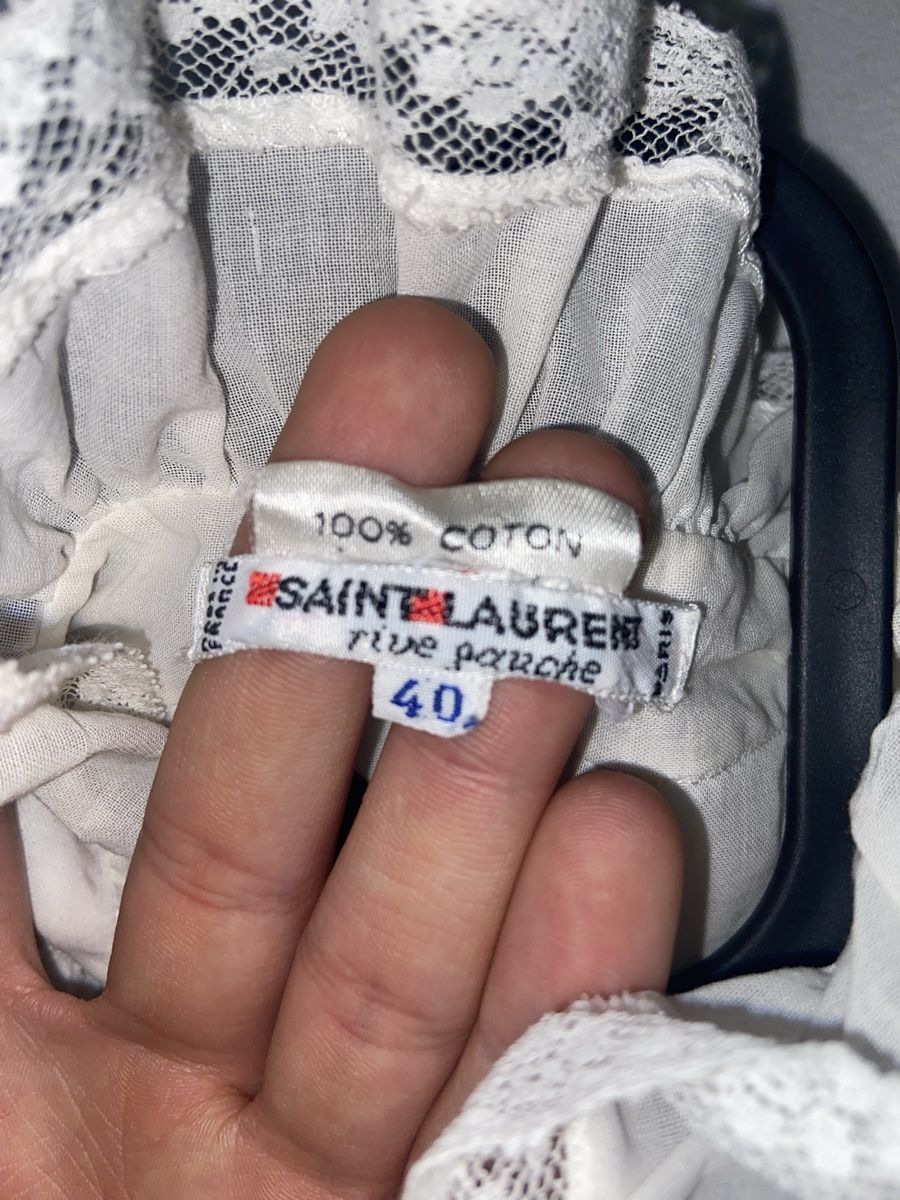 Saint Laurent Camicette: Saint Laurent Vintage Rüschenbluse Gr. 40 – Usato da Zürich venduto da vde_9yz6 4