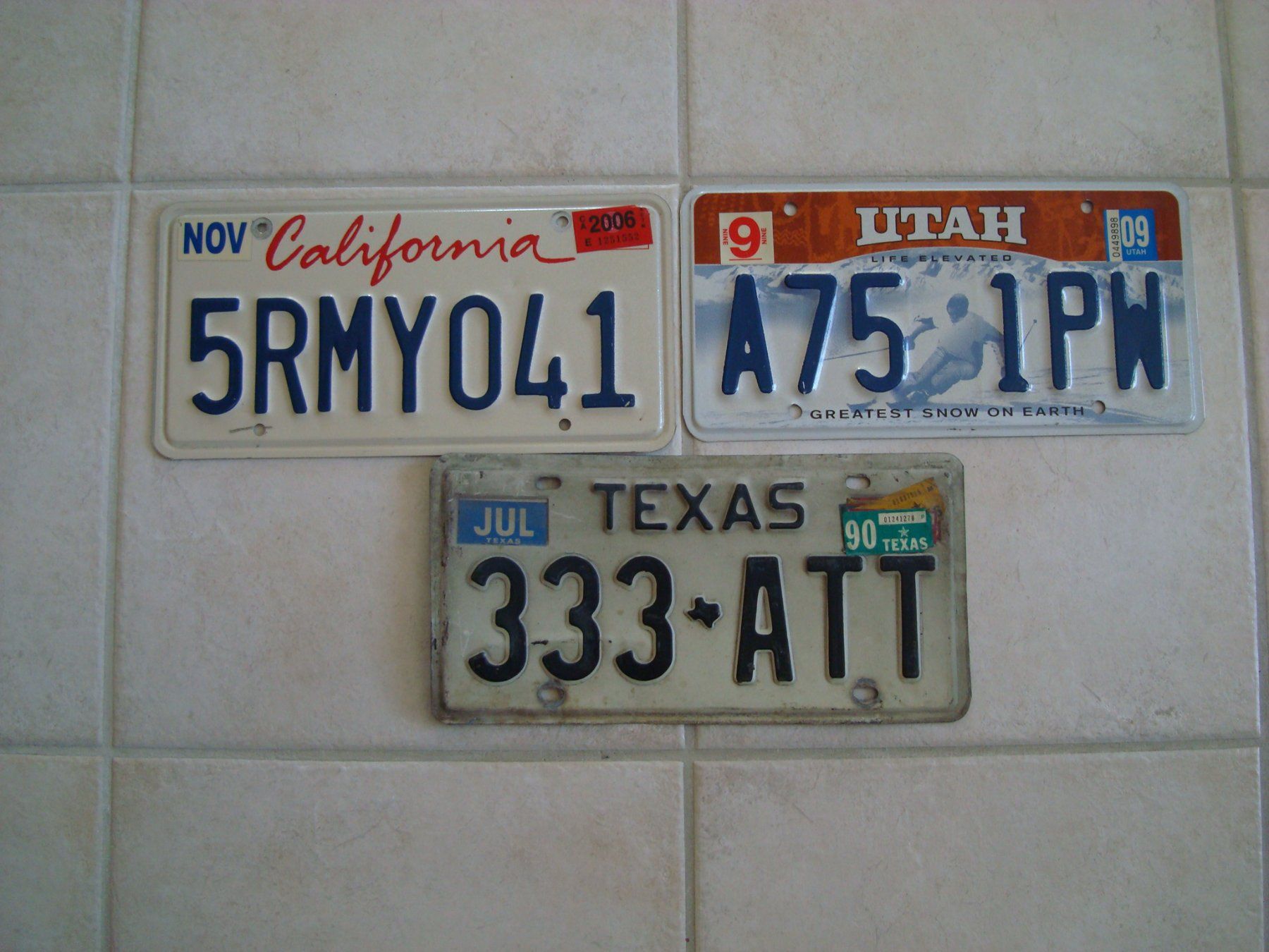Schilder: CALIFORNIA UTAH UND TEXAS – Gebraucht aus Scherz von 5246