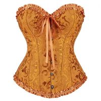 Korsett im Steampunk Gothic Stil Orange Emperial M-L-XL-XXL