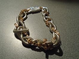 Kette silberfarbig/goldfarbig, Verschlungen