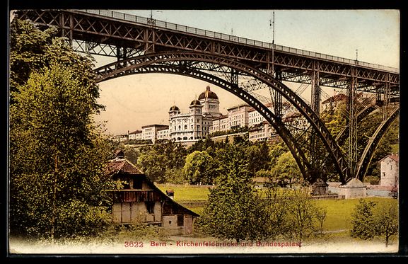 Cartoline postali: Bern, Kirchenfeldbrücke und Bundespalas – Usato da Berlin venduto da bartko-reher