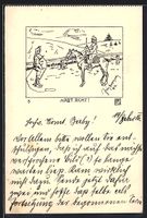 Handgemalt, sign. Fritz Dworzak: Beritte