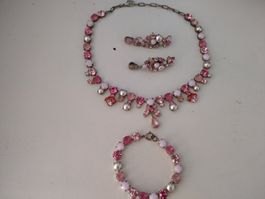 Ensemble bijoux 3 pièces pierre ancien rose