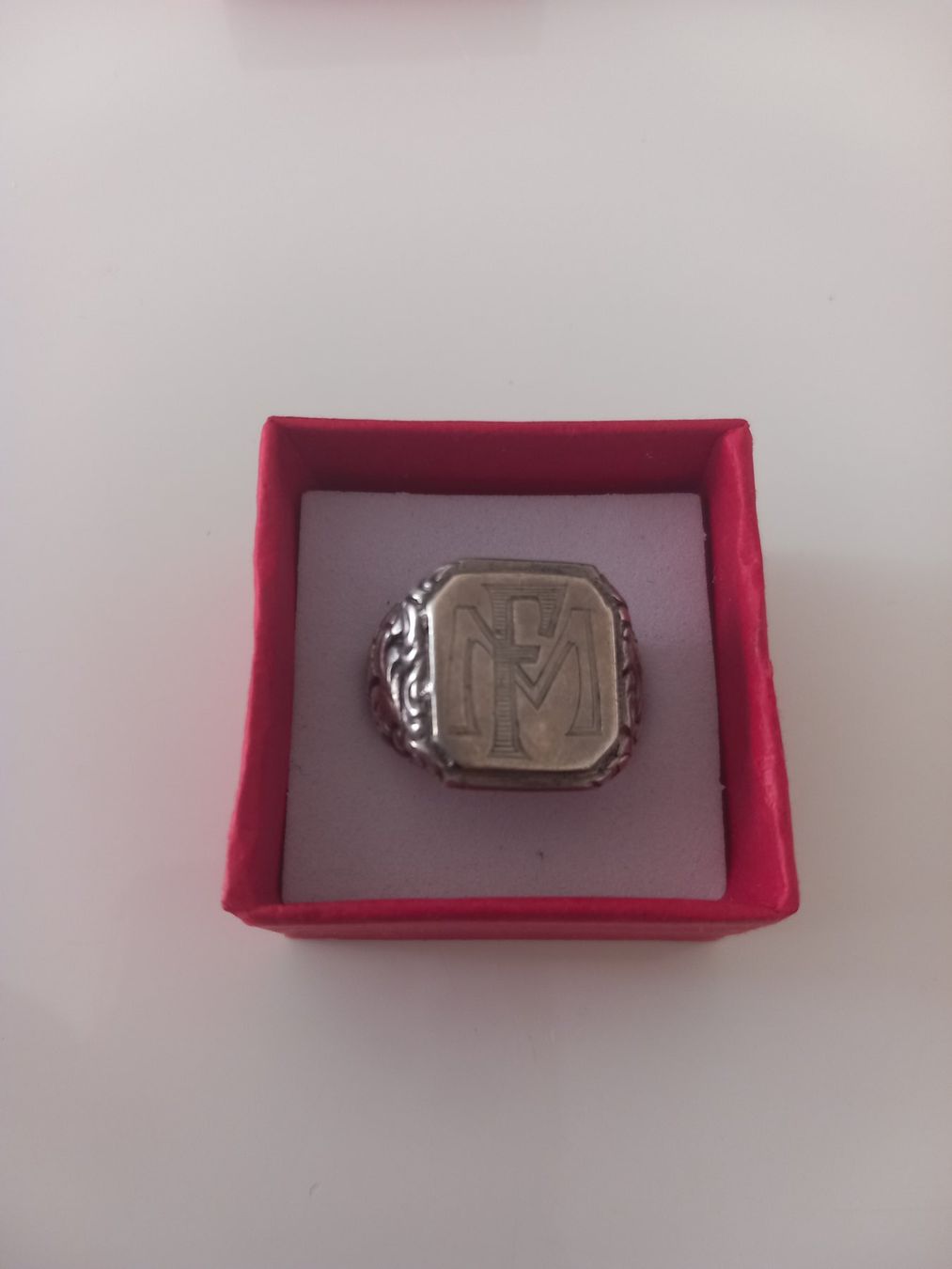 Anelli: Bague chevalière en argent 800 initiale FM – Usato da Genève venduto da GenevaLuxury