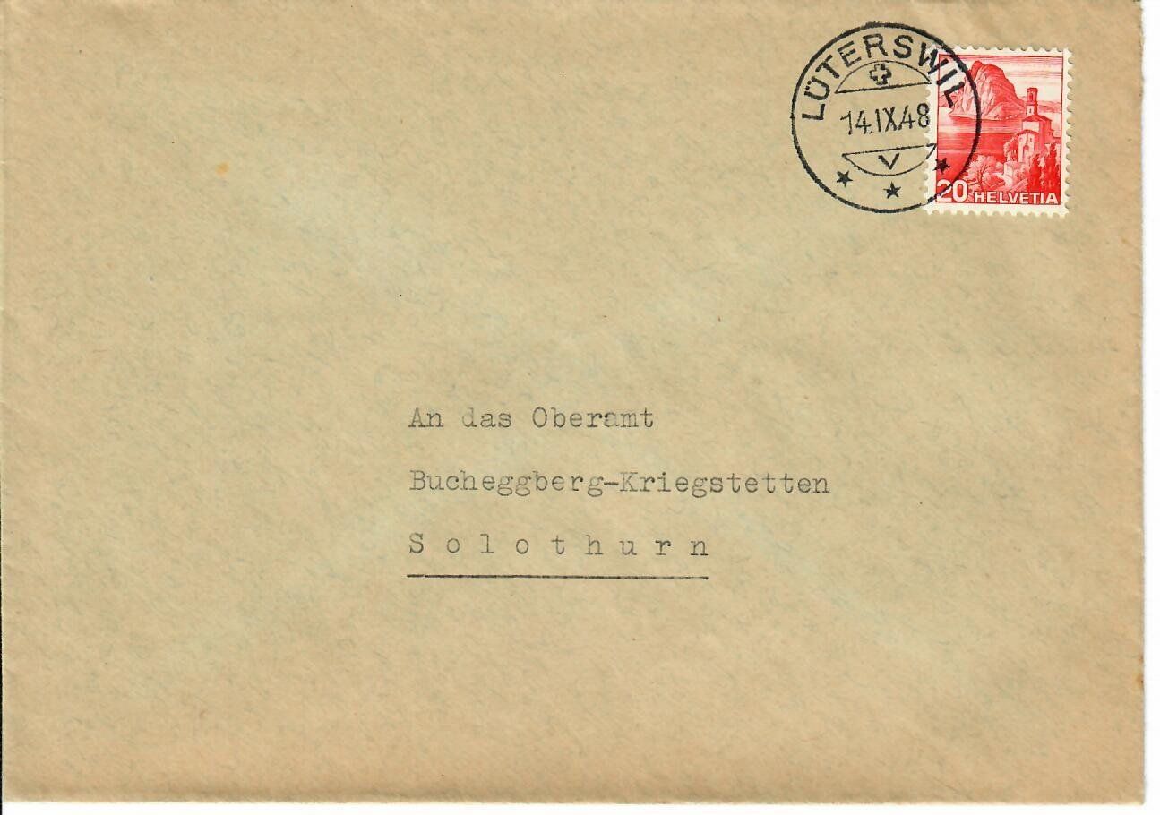 Tutti i francobolli: Brief aus Lüterswil 1948 – Usato da Hochdorf venduto da Ziegel-16