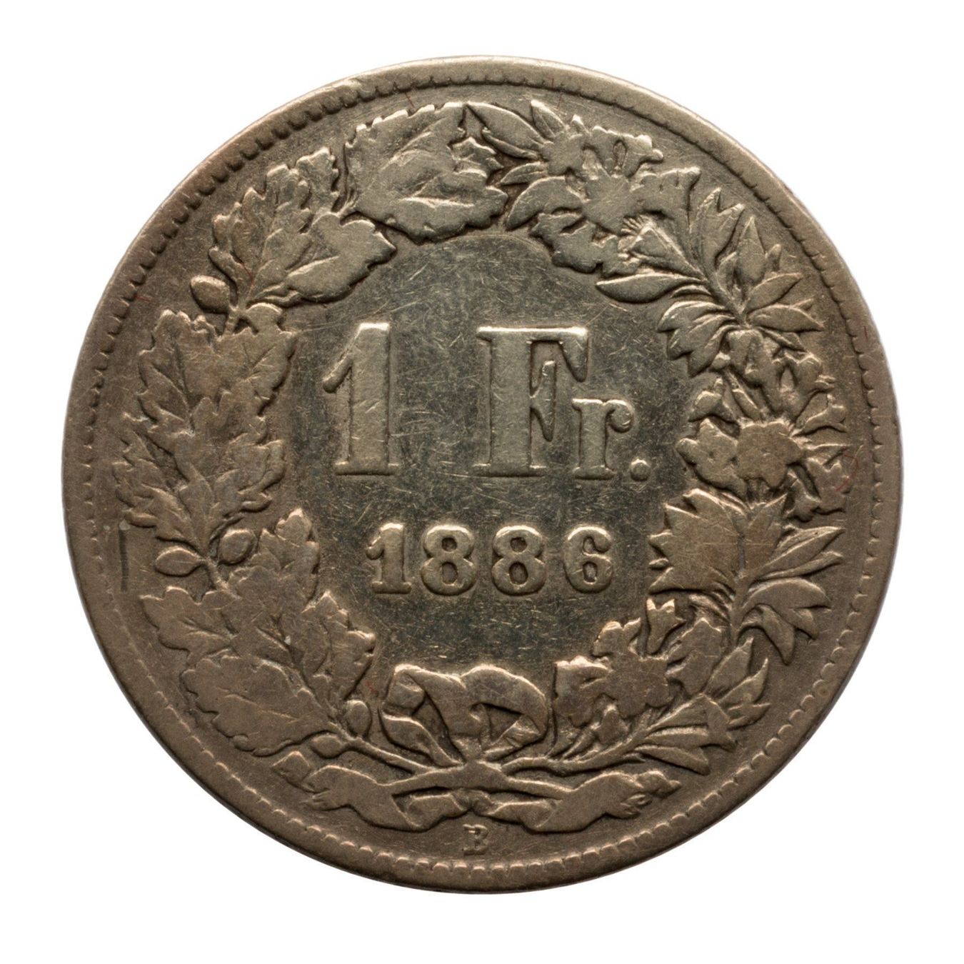 Tutti le monete: Schweiz - 1 Franken - 1886 - Silber – Usato da Rotkreuz venduto da Swiss-Coins