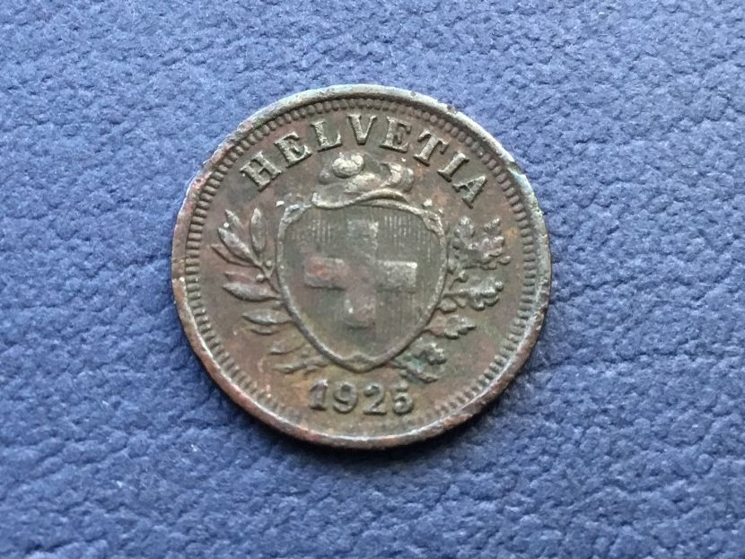 Tutti le monete: 1 Rappen 1925 ungereinigt – Usato da St. Margrethen SG venduto da alfapeugeot10 1