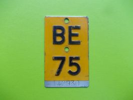 Velonummer / Mofanummer / Töfflinummer BE 75