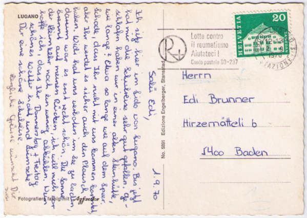 Cartoline postali: Lugano – Usato da Binningen venduto da Mountainrider 1