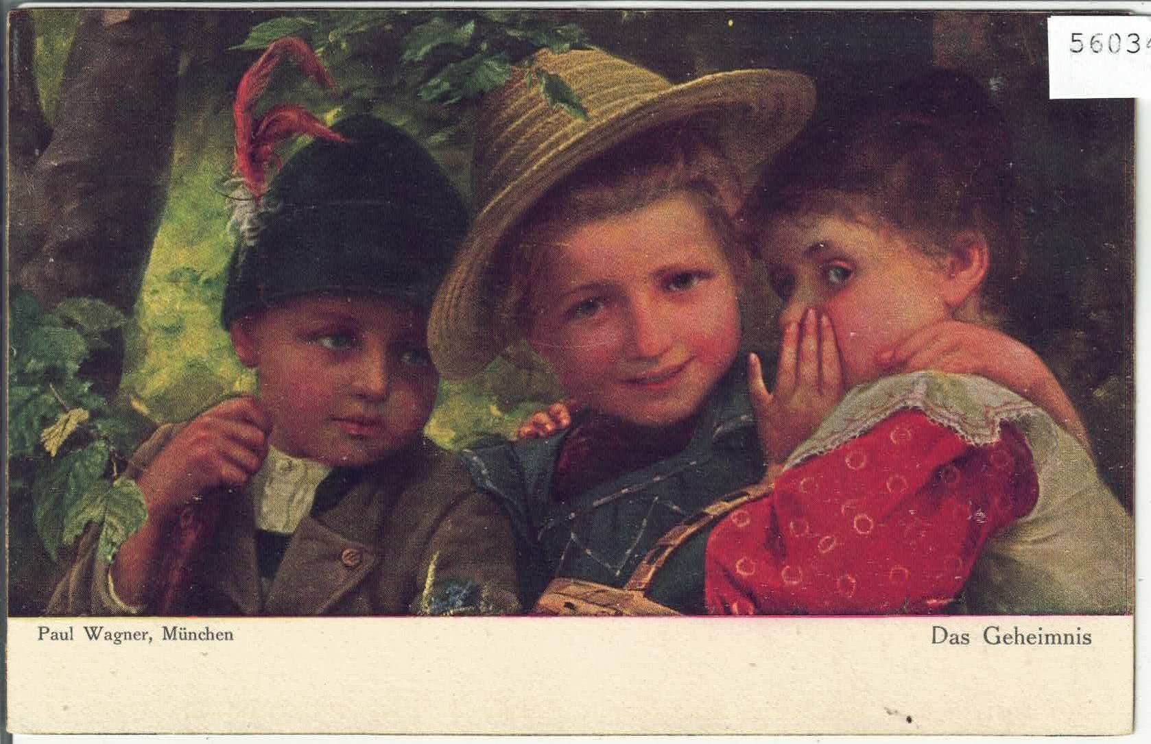 Ansichtskarten: Paul Wagner - Das Geheimnis - 3 Kinder – Gebraucht aus Ettingen von Kartenplanet