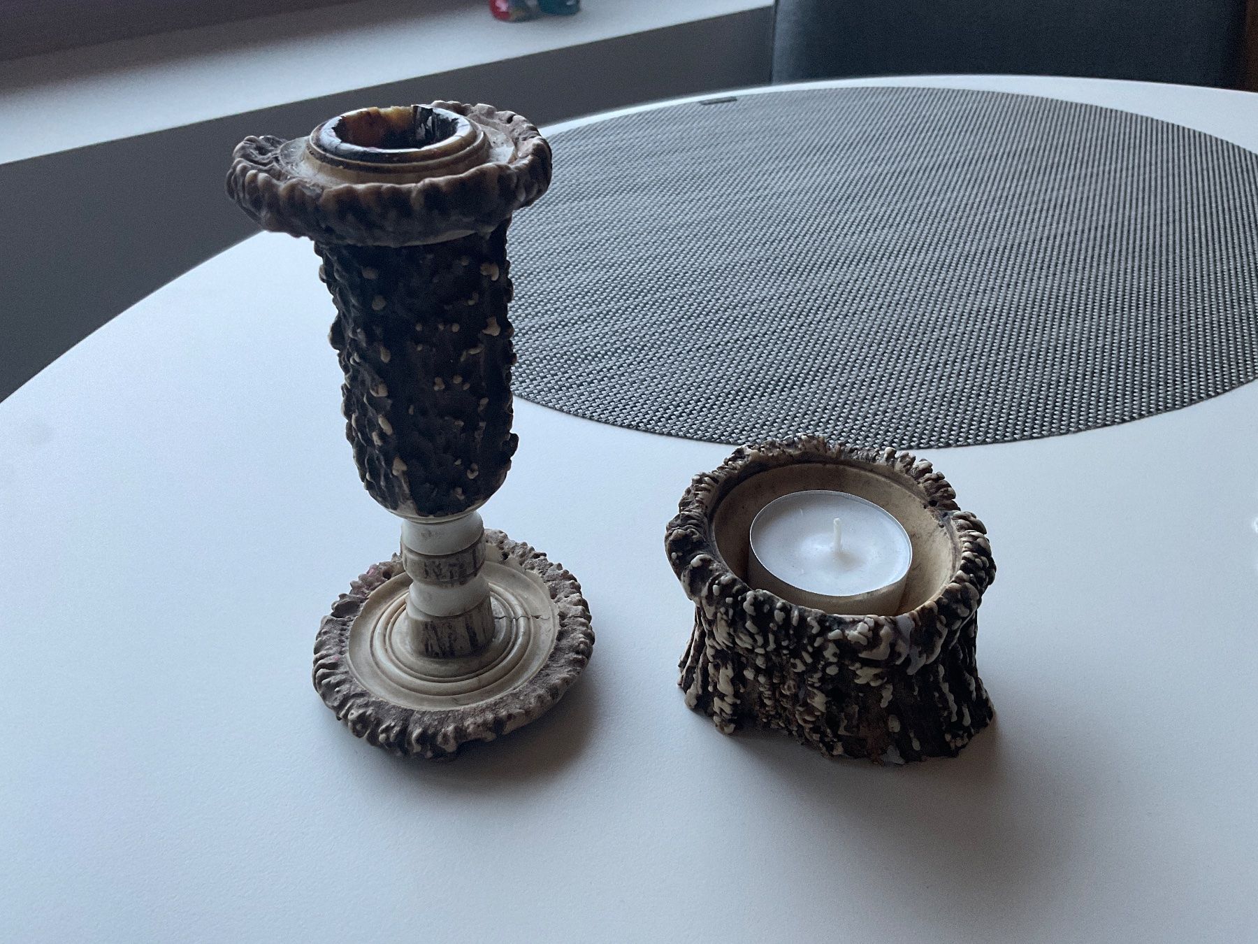 Kerzenständer: Geweih Kerzen Set Kerzenständer Set original antik – Gebraucht aus Scuol von Lotus2020